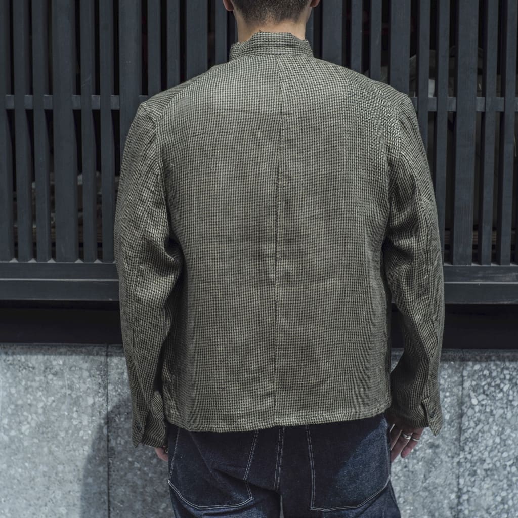 1841 - LINEN - OLIVE BLUE CHECK