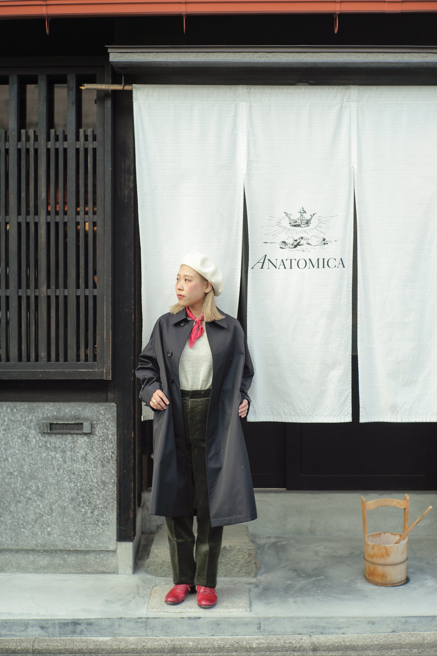 【HYONO】SINGLE RAGLAN COAT Ⅰ COTTON GABARDINE NAVY STYLING