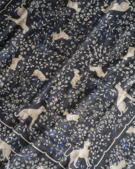 UNICORN SCARF - WOOL × SILK - BLACK