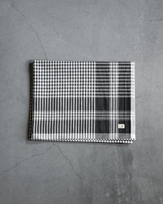 FARMERS SCARF - INDIAN MADRAS - BLACK