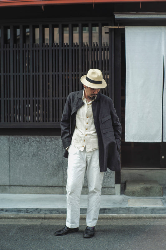 【TAKUMI】SAGAN VEST PANAMA COTTON ECRU STYLING
