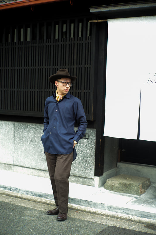 【TANAKA】TROUSSEAU LENO AIRTEX NAVY STYLING