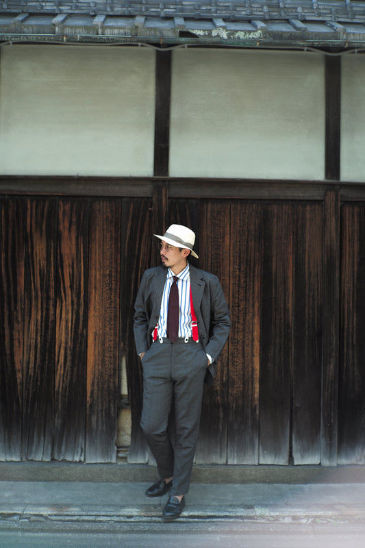 【TAKUMI】HOBEREAU & TENNIS COUTIL MICRO RAYURE STYLING
