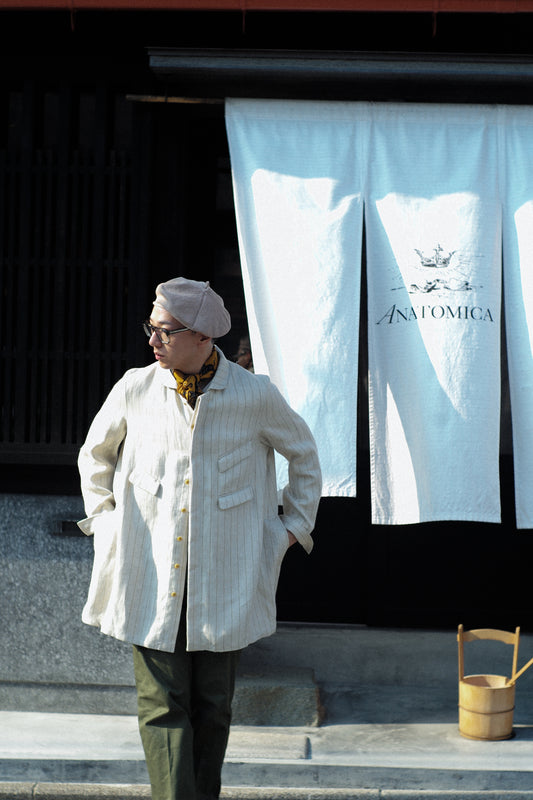 【TANAKA】ARTHUR LINEN BEIGE TENNIS STRIPE STYLING