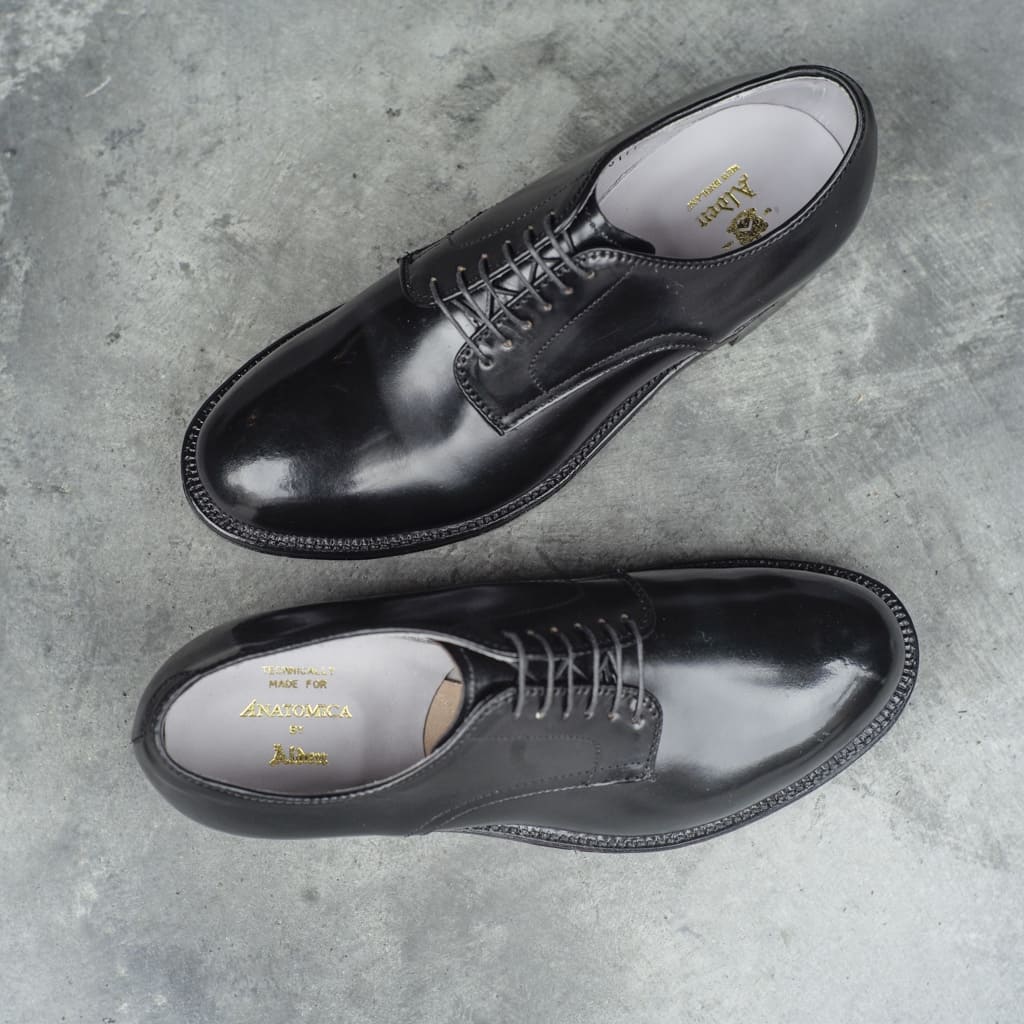 ANATOMICA by ALDEN PLANE TOE OX - CORDOVAN - BLACK