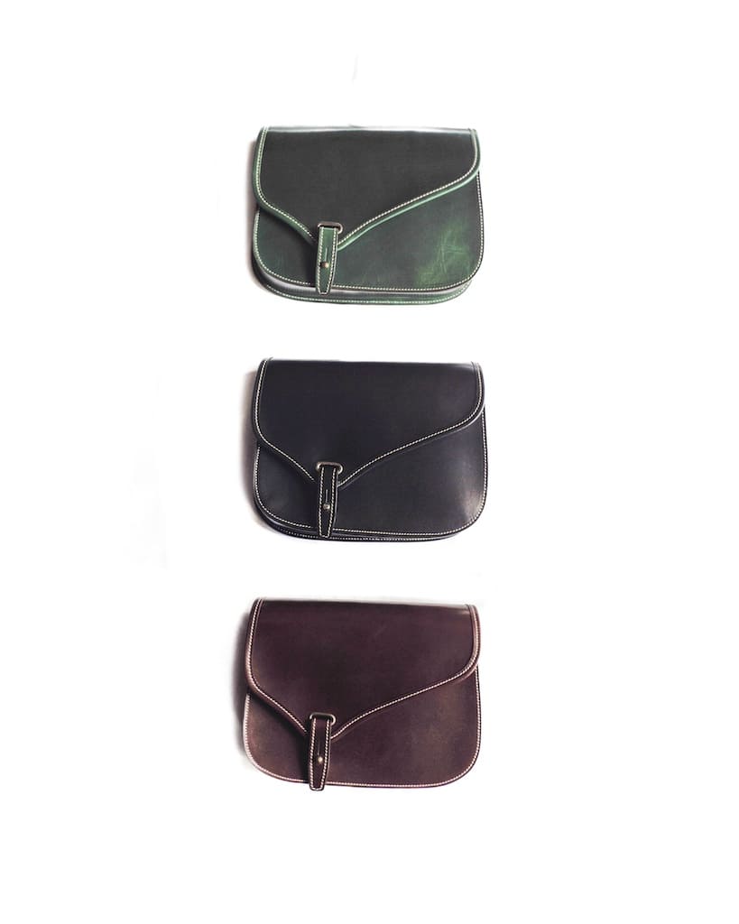 BOLSO ROCIO ASYMETRIC- LEATHER - BLACK & BROWN & GREEN – ANATOMICA