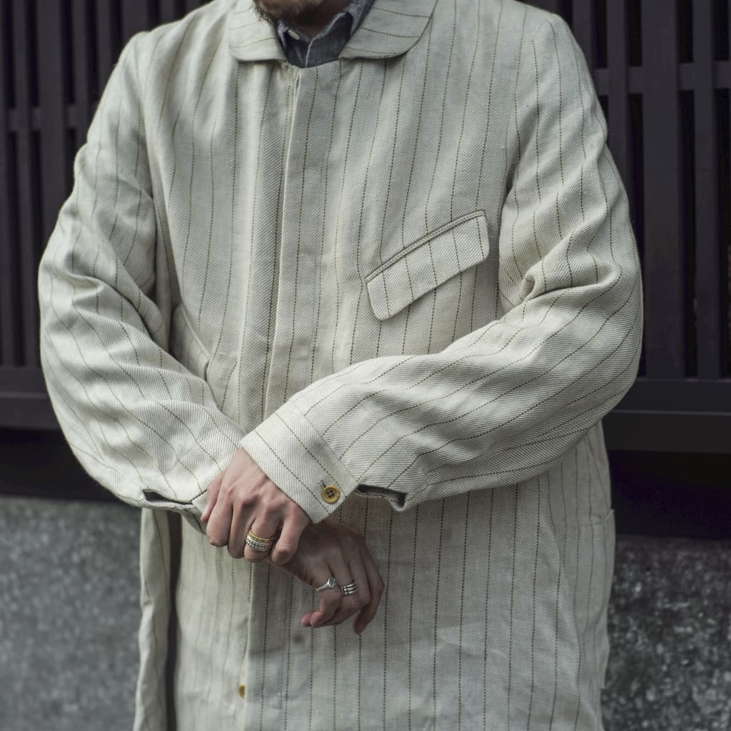 ARTHUR - IRISH LINEN - BEIGE TENNIS STRIPE