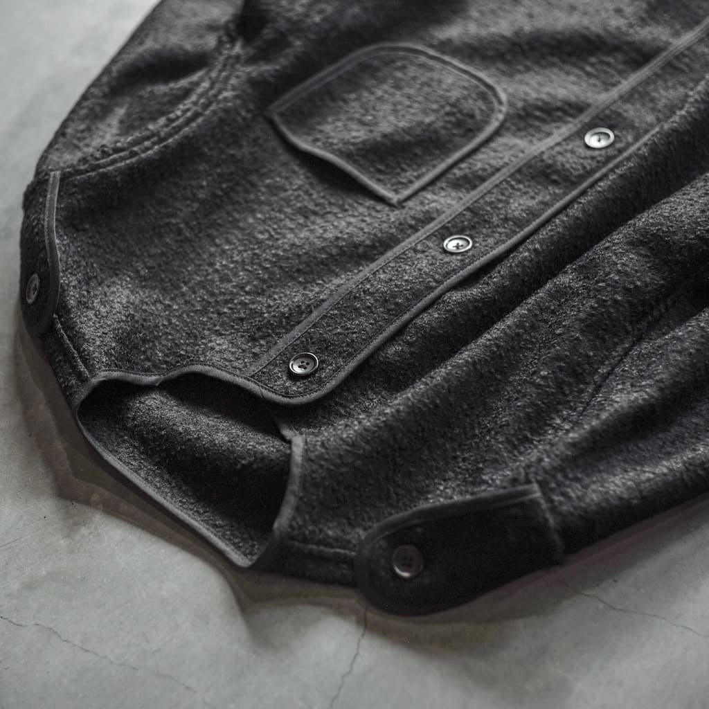 BASQUE JACKET - BOILED WOOL - BLACK