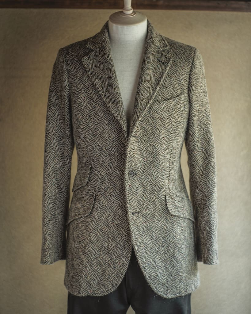 CHARLY - DONEGAL TWEED - CRAZY HERRING BONE TAN – ANATOMICA KYOTO
