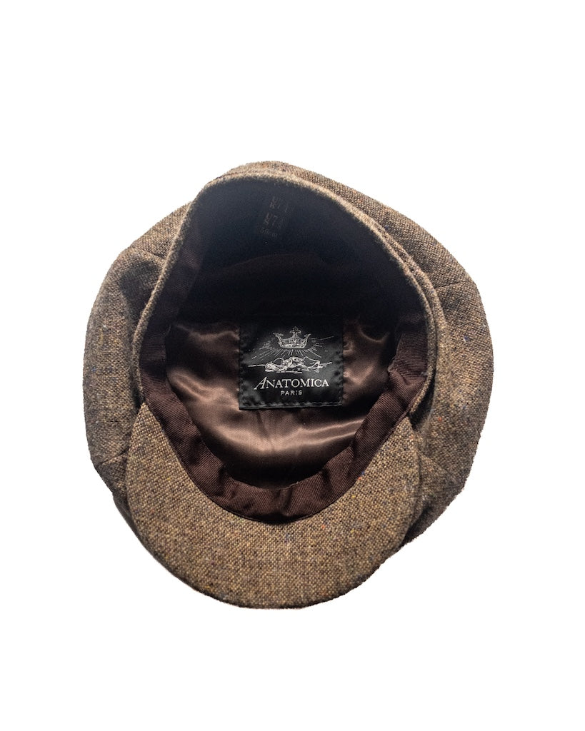 ANATOMICA by CHRISTY'S 6 PANEL CAP - DONEGAL TWEED - TAN
