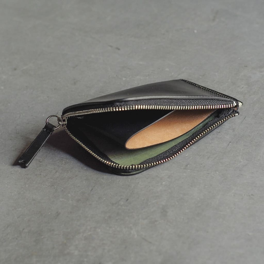 CORDOVAN WALLET with CARD CASE - HORWEEN CORDOVAN - BLACK