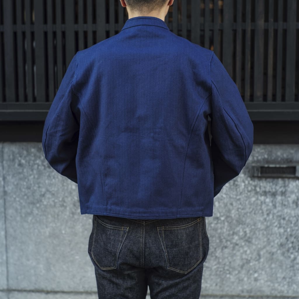 DOLMAN - COTON HERRING BONE - INDIGO