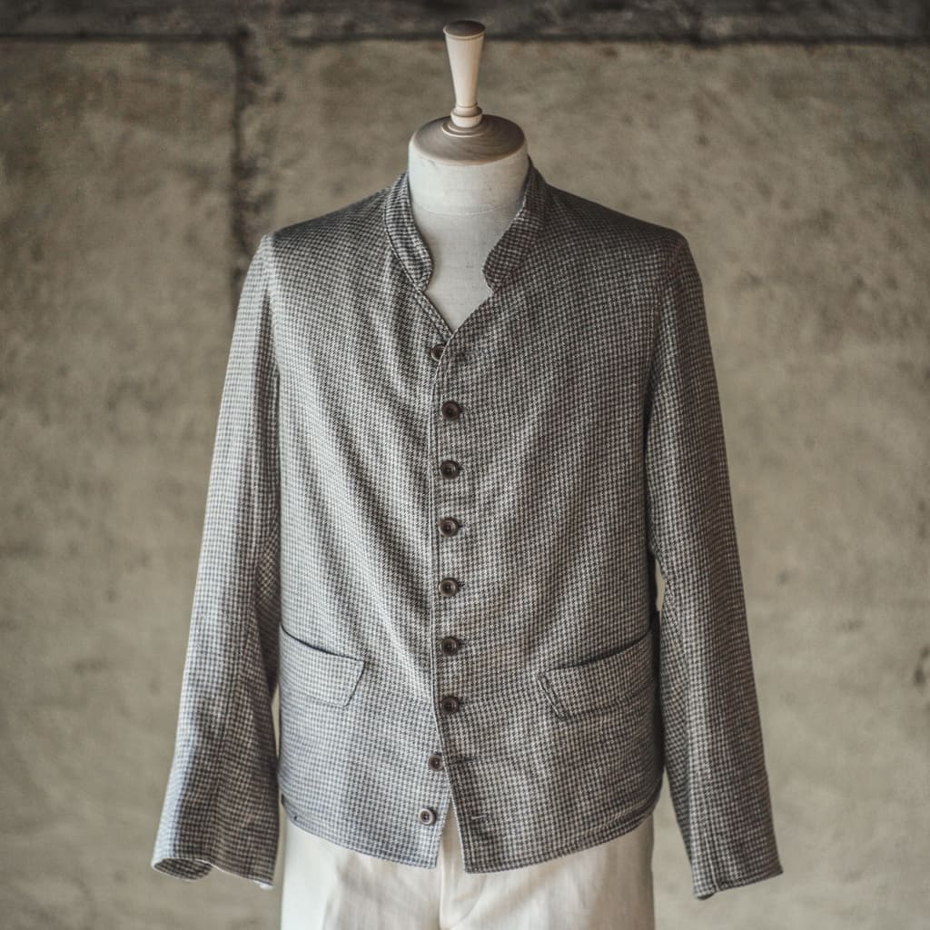 DOLMAN - COTTON × WOOL × SILK - GREY HOUND'S TOOTH