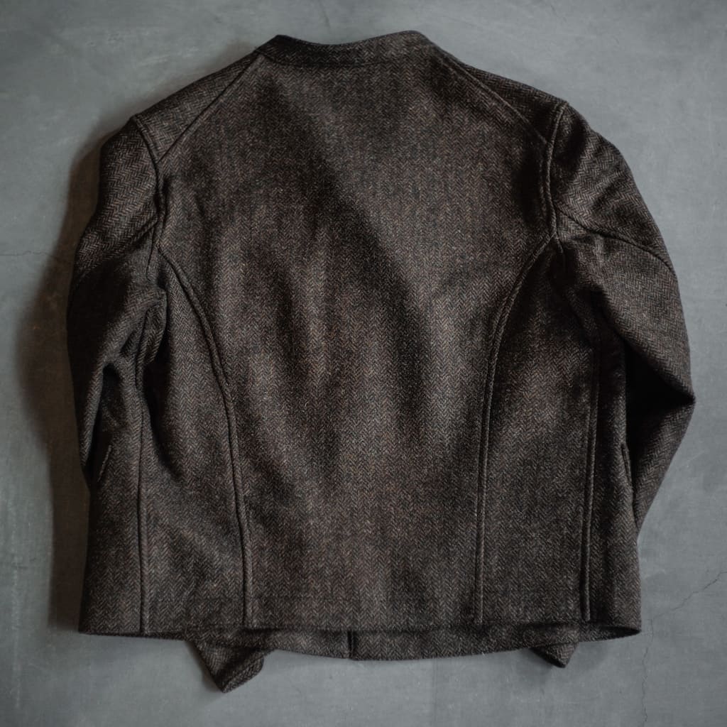 DOLMAN - SHETLAND TWEED HERRINGBONE - CHOCOLATE