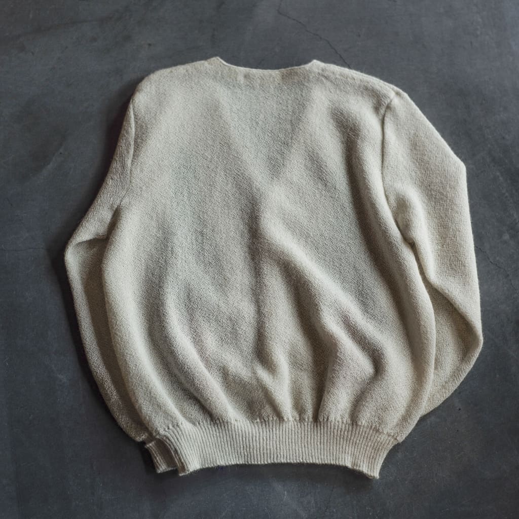 FANNI LEMMERMAYER V NECK CARDIGUN - 2PLY ALPACA - OFF WHITE DIAMOND