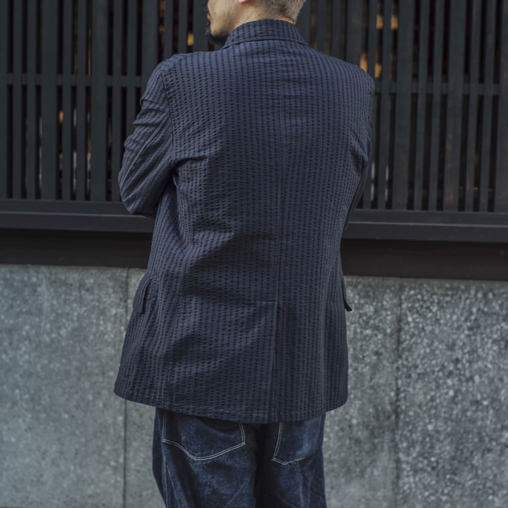 HOBEREAU - WIDE SEERSUCKER - DOUBLE NAVY