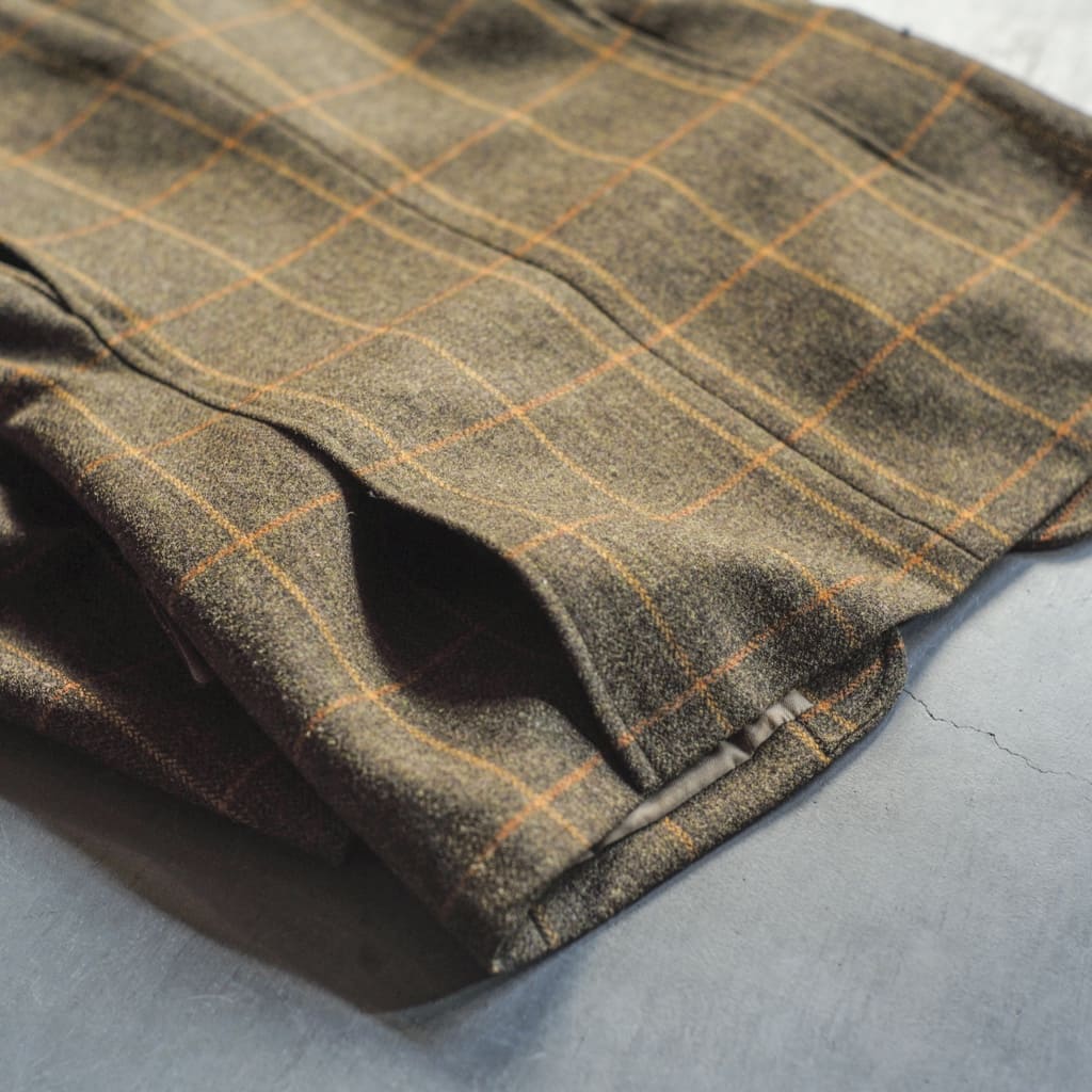 HUNTING JACKET - WOOL TWEED - OLIVE CHECK
