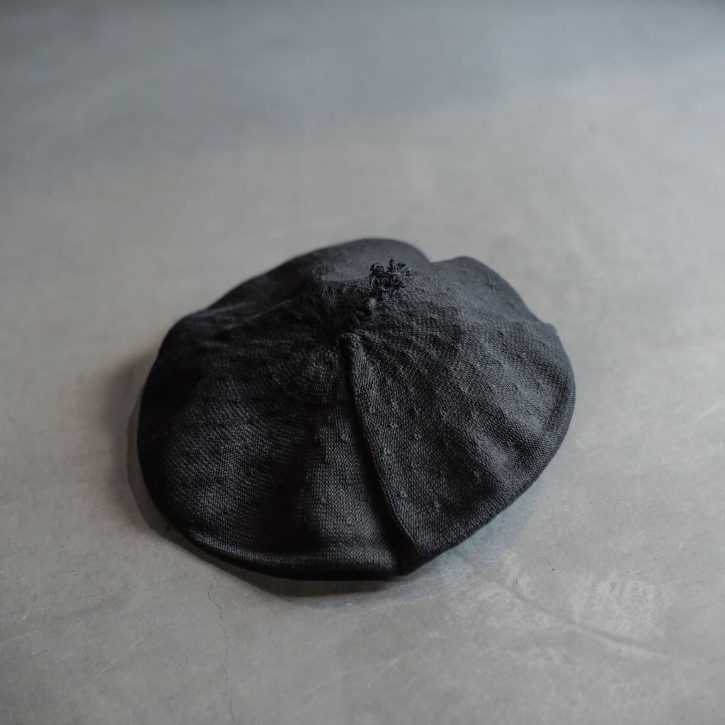 PAMPLONA GAUCHO BERET ARCH ex - COTTON - BLACK & BEIGE