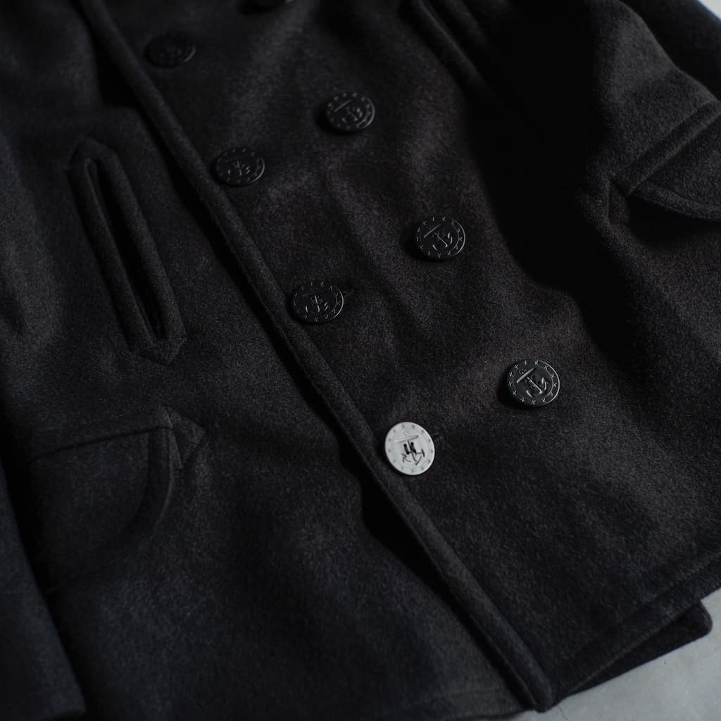 PEA COAT - FRENCH WOOL - BLACK