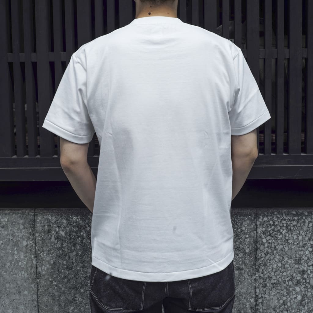 POCKET TEE - USA COTTON - WHITE & BLACK & GREY