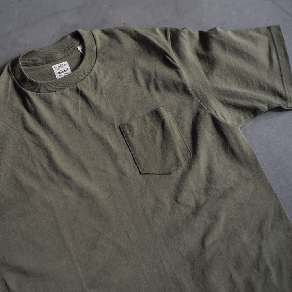 MADE IN USA POCKET TEE - USA COTTON - GREEN & OLIVE