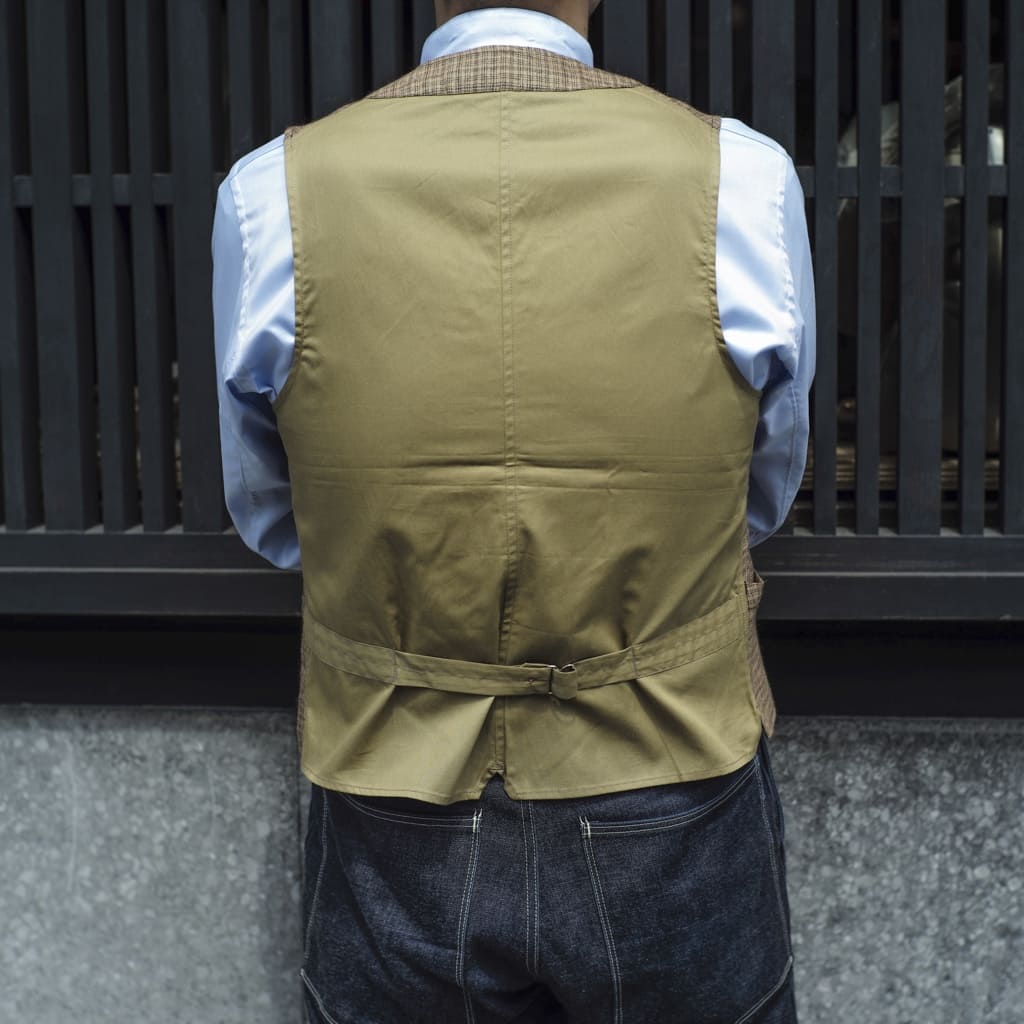 SAGAN - LINEN × WOOL × CASHMERE - CAMEL MULTI CHECK