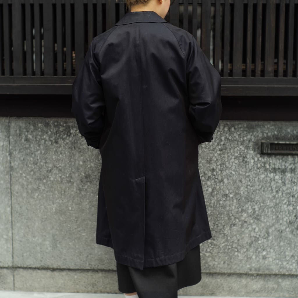 SINGLE RAGLAN COAT Ⅰ for LADIES- COTTON GABARDINE - NAVY