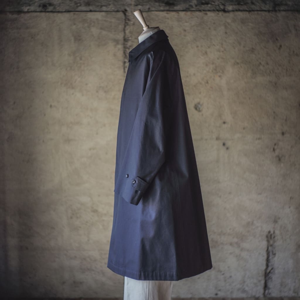 SINGLE RAGLAN COAT Ⅰ - COTTON GABARDINE - NAVY