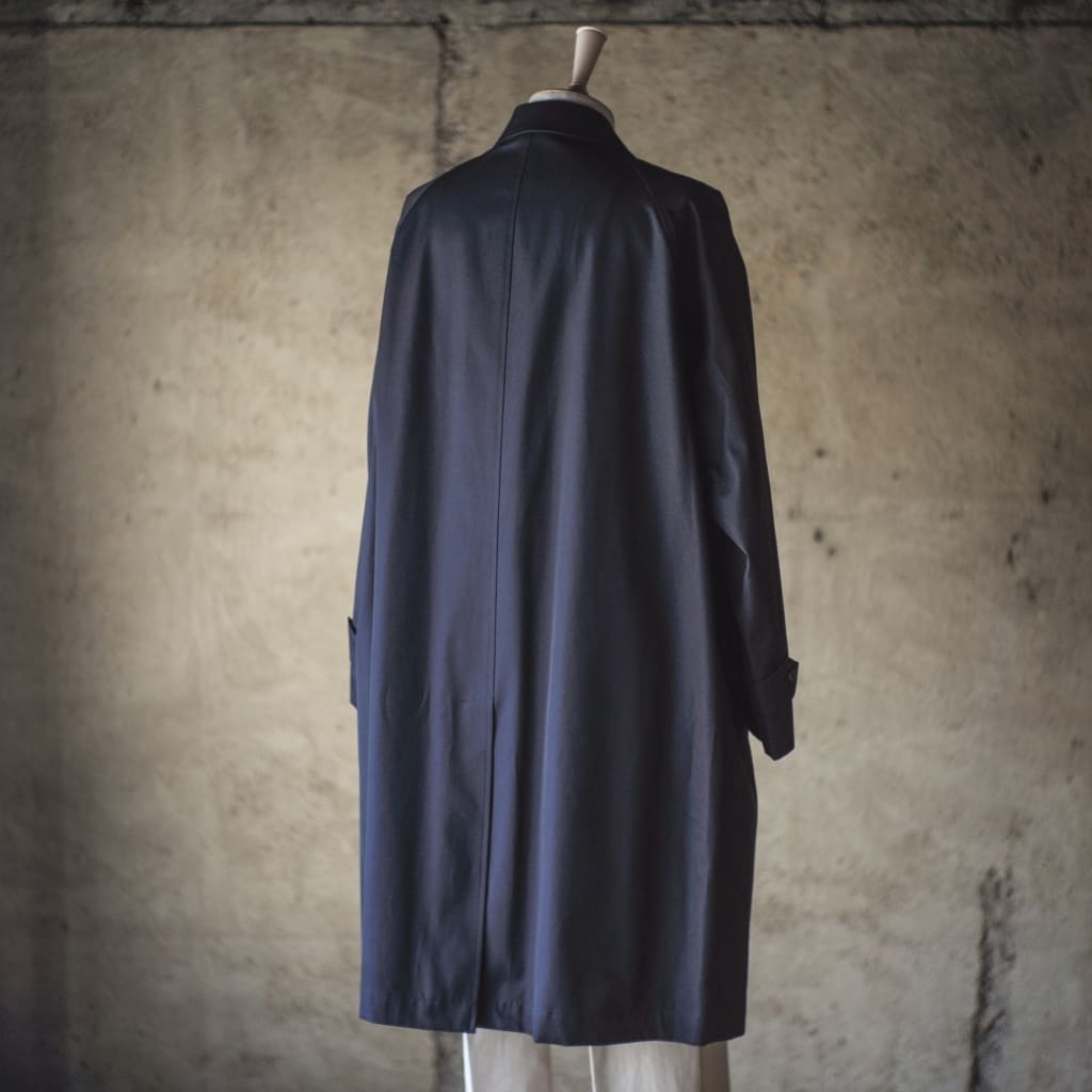 SINGLE RAGLAN COAT Ⅰ - COTTON GABARDINE - NAVY