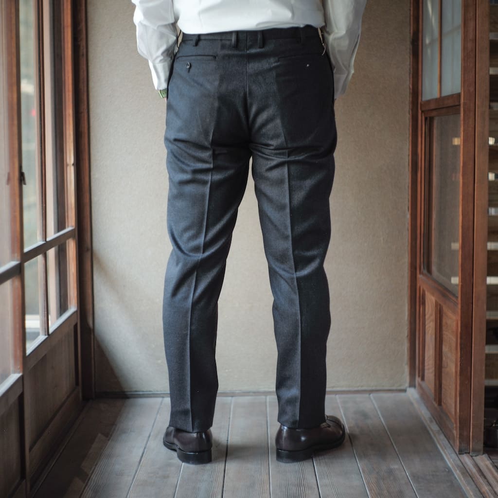TRIM FIT PANTS Ⅲ - WOOL SERGE - CHARCOAL