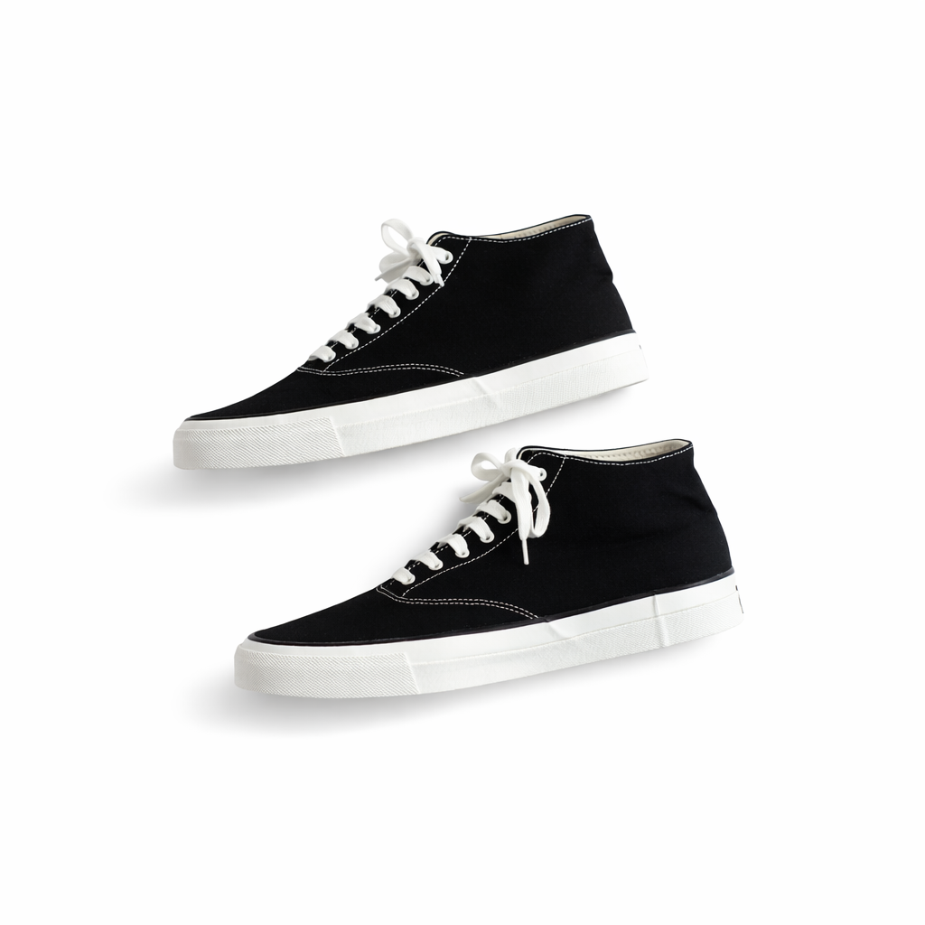 WAKOUWA HIGH CUT - BLACK CANVAS - WHITE SOLE
