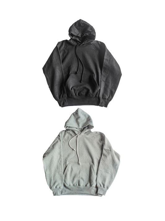 SWEAT RAGLAN PARKA - COTTON × POLYESTER - GREY & BLACK