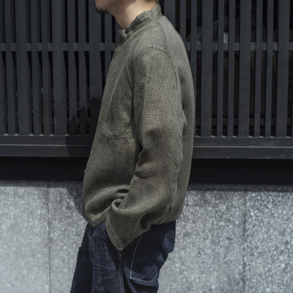 1841 - LINEN - OLIVE BLUE CHECK