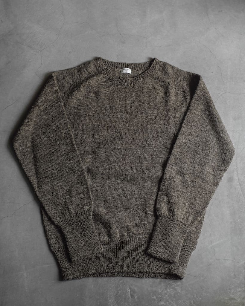 1PLY SHETLAND SWEATER CREW NECK - SHETLAND WOOL - NATURAL & BLACK