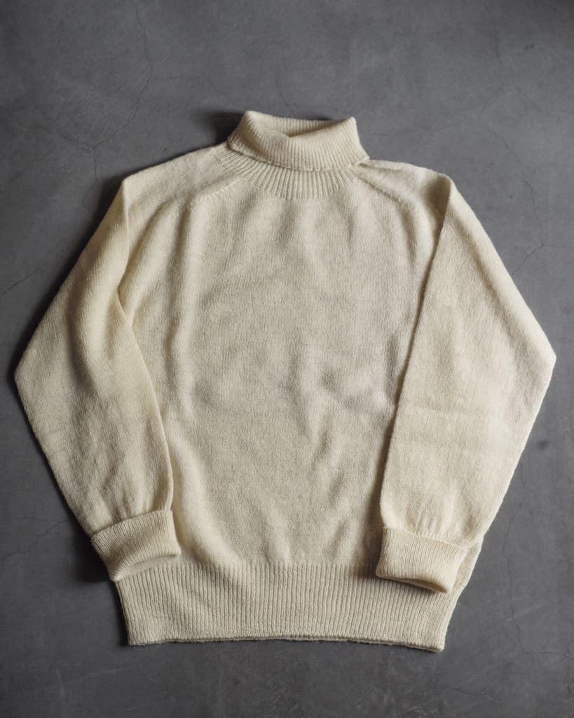 1PLY SHETLAND SWEATER POLO NECK - SHETLAND WOOL - NATURAL & BLACK & GREY