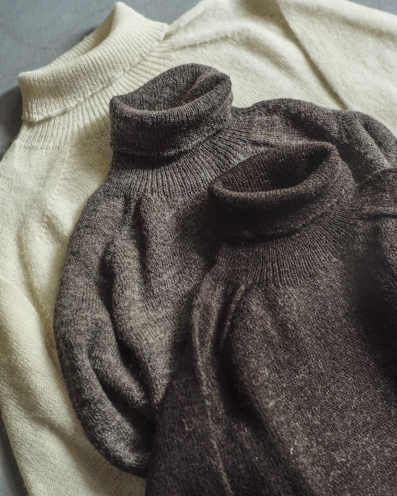 ゆーん様限定 アナトミカ 1PLY シェットランドセーター タートルネック 1PLY SHETLAND SWEATER POLO NECK - SHETLAND WOOL - NATURAL & BLACK