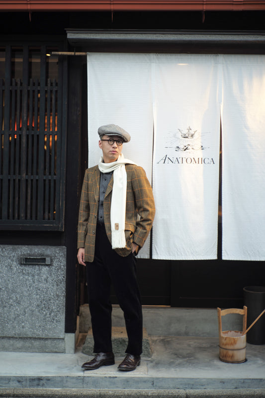 【TANAKA】HUNTING JACKET OLIVE CHECK STYLING