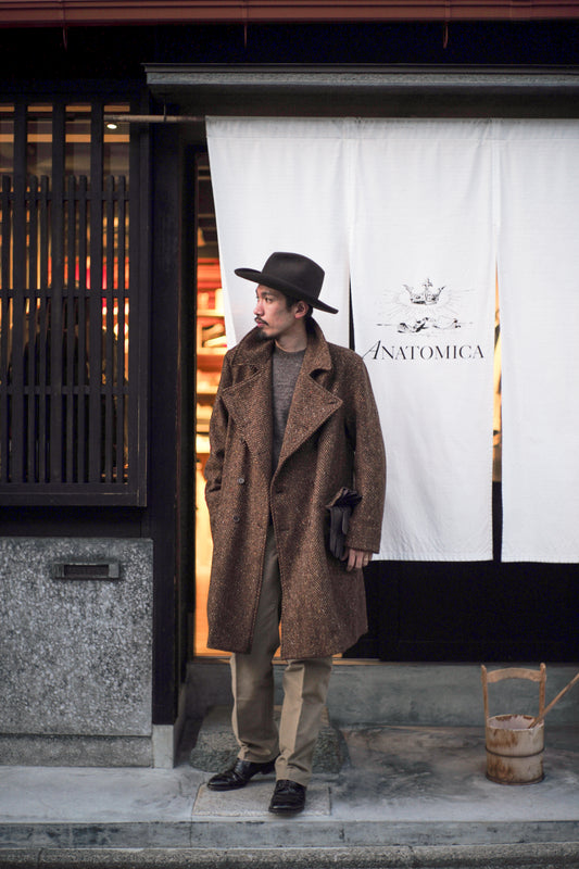 【TAKUMI】WINSTON TWEED HERRINGBONE BROWN STYLING