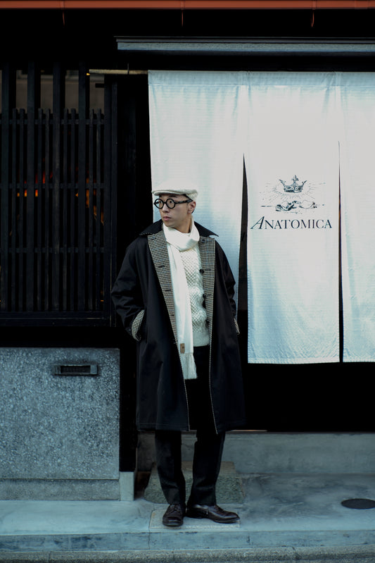 【TANAKA】SINGLE RAGLAN COAT II HOUND’S TOOTH TWEED BLACK STYLING