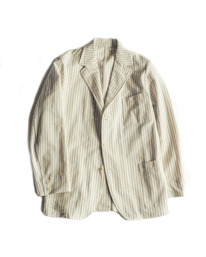 DIOGENE - COTTON RAYURE TENNIS - ECRU × BLUE