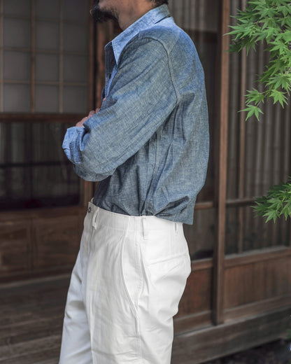 BIG YANK 1935 ORIGINAL CHAMBRAY - COTTON CHAMBRAY - BLUE & NATURAL & BLACK