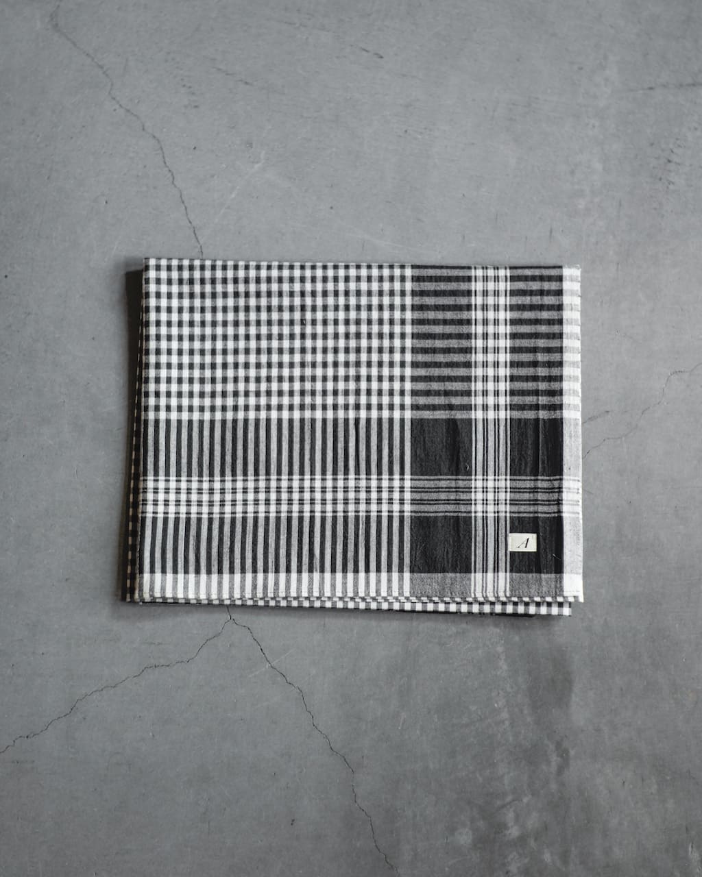 FARMERS SCARF - INDIAN MADRAS - BLACK