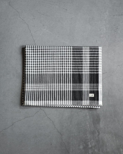 FARMERS SCARF - INDIAN MADRAS - BLACK
