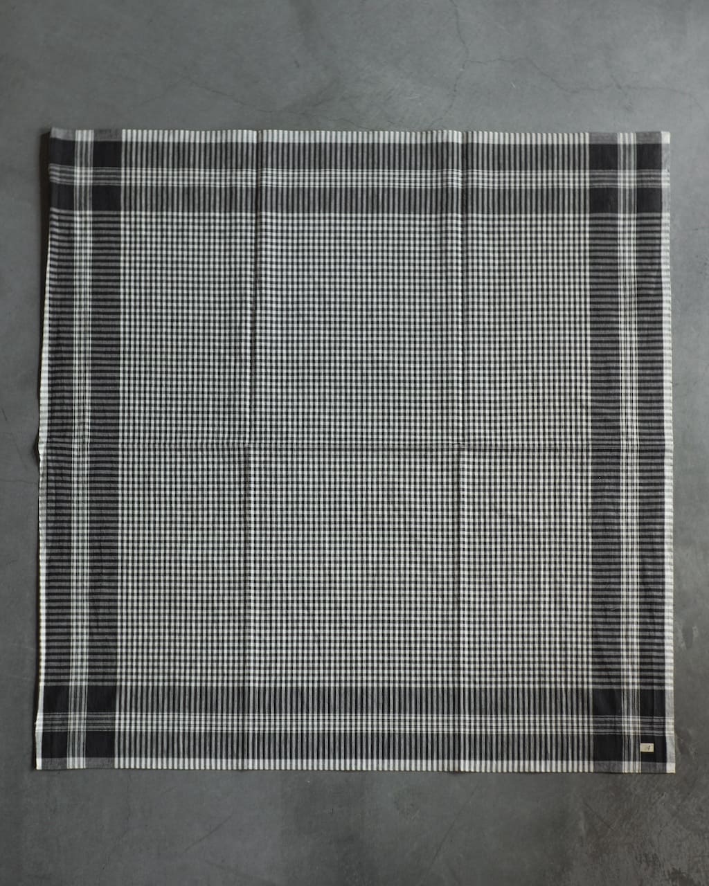 FARMERS SCARF - INDIAN MADRAS - BLACK