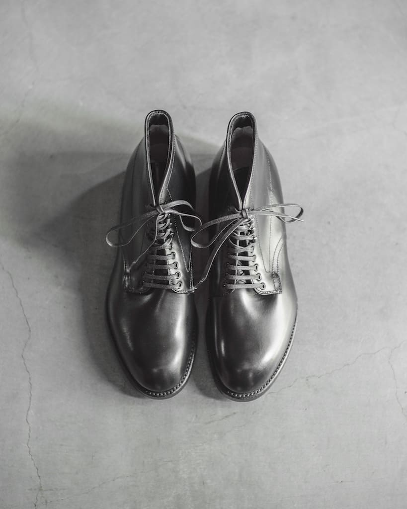 ANATOMICA by ALDEN PLANE TOE BOOT - CALF - BLACK