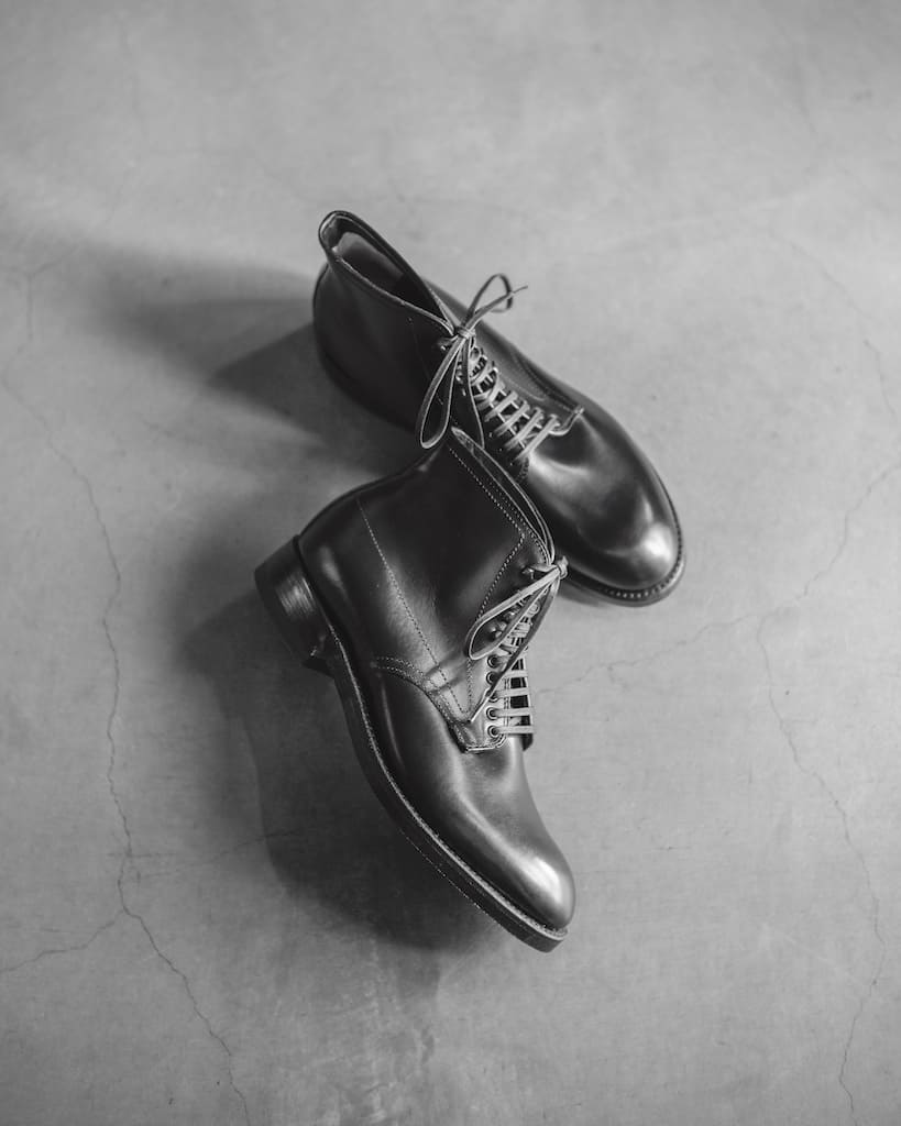 ANATOMICA by ALDEN PLANE TOE BOOT - CALF - BLACK