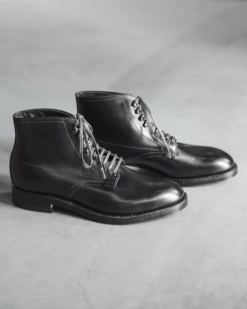 ANATOMICA by ALDEN PLANE TOE BOOT - CALF - BLACK