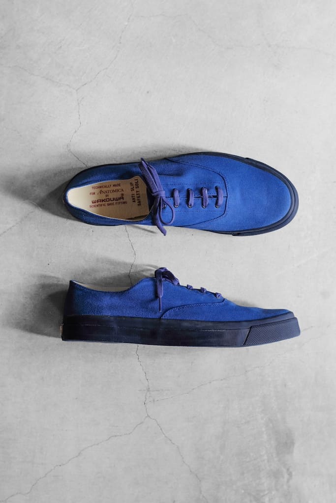 WAKOUWA LOW CUT KYOTO LIMITED - KATSURA BLUE CANVAS - BLUE SOLE