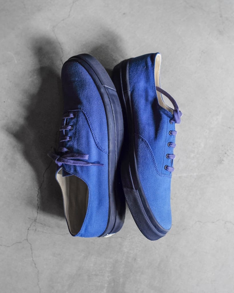 WAKOUWA LOW CUT KYOTO LIMITED - KATSURA BLUE CANVAS - BLUE SOLE