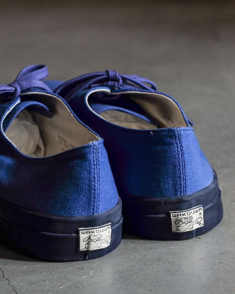 WAKOUWA LOW CUT KYOTO LIMITED - KATSURA BLUE CANVAS - BLUE SOLE